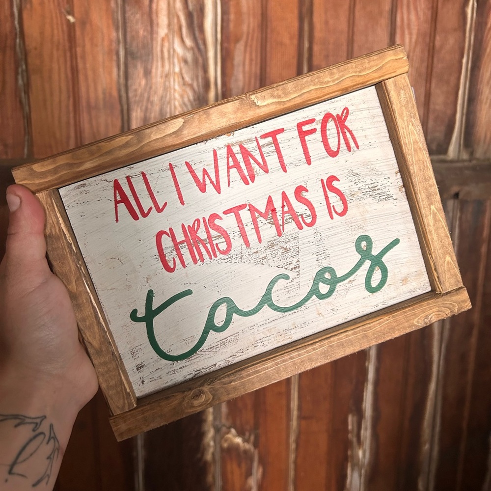 Christmas Tacos Wooden Sign